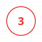 3 die Zahl drei in der Farbe rot