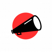 Kultur-Sprachrohr, rot und schwarz